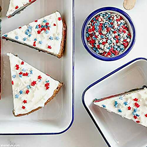 One bowl red white and blue cake!