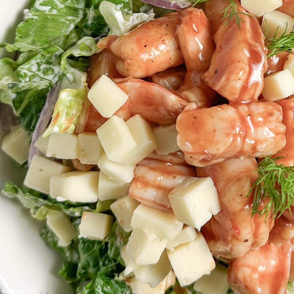 Buffalo shrimp salad