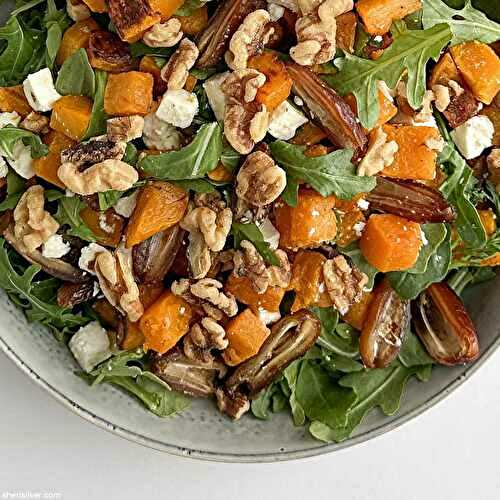 Roasted Butternut Squash Salad with Arugula, Dates & Feta