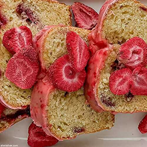 Strawberry Lemon Loaf Cake with Strawberry Glaze