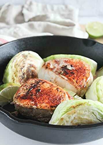 Chili Lime Pork with Cabbage Wedges