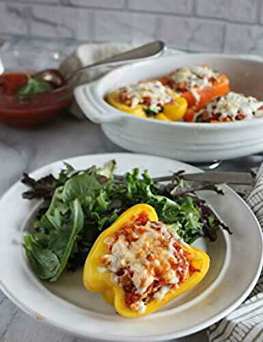 Chicken Parmesan Stuffed Peppers