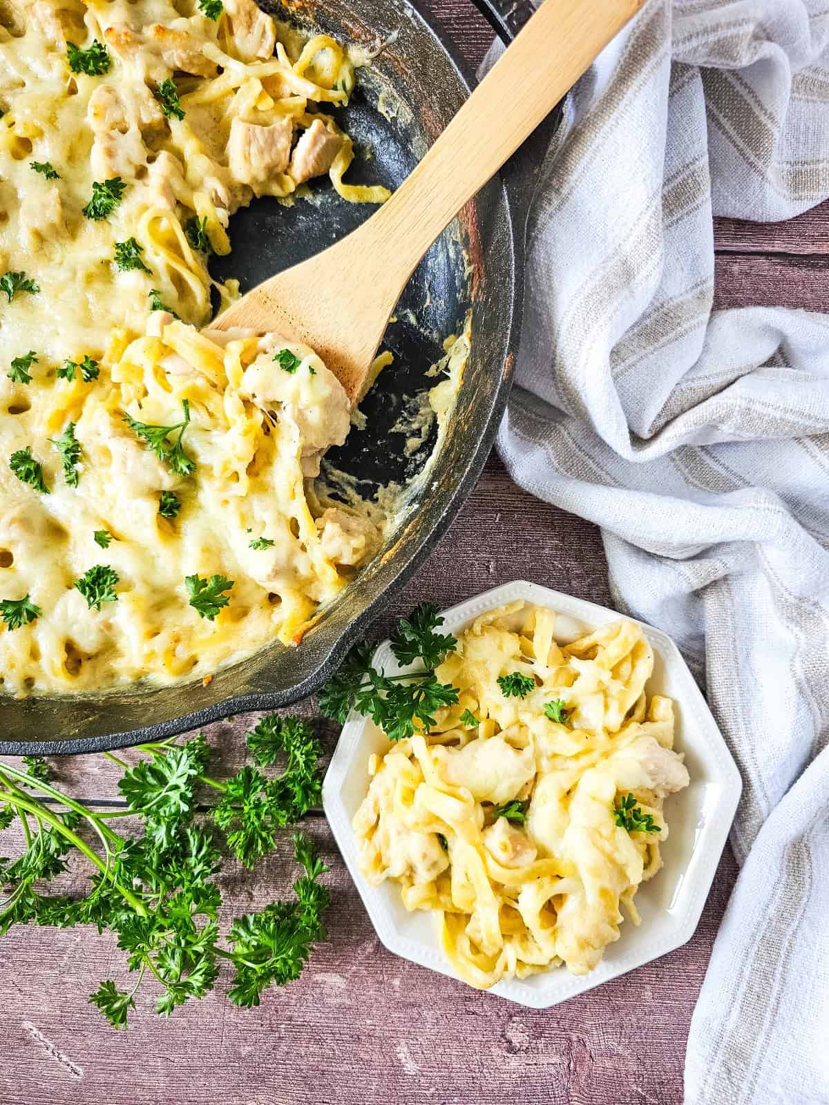 Skillet Baked Chicken Alfredo