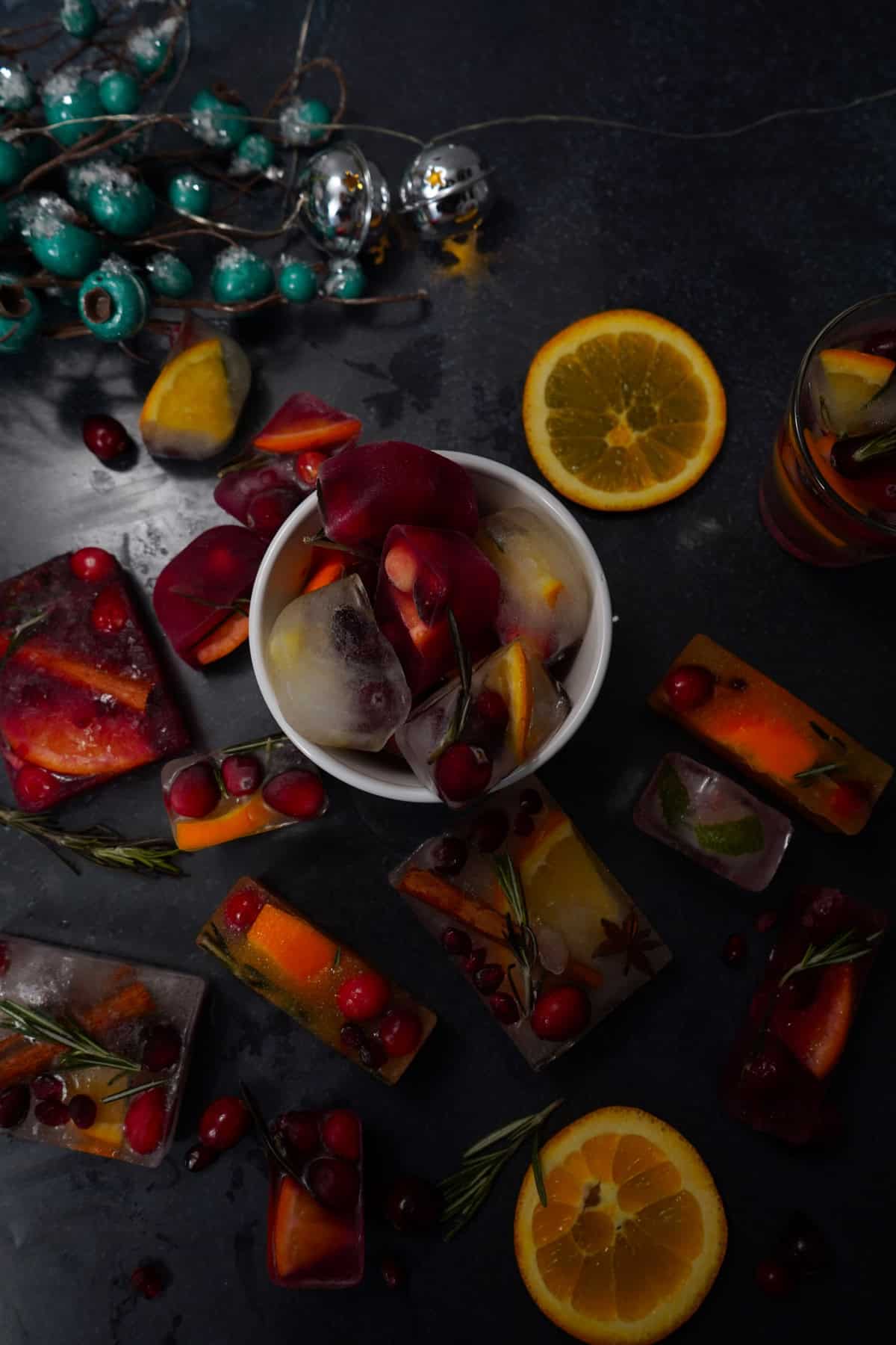 Infused Christmas Ice Cubes