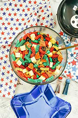 Red White and Blue Italian Pasta Salad