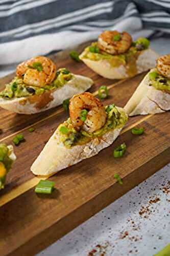 Easy Chili Shrimp & Guacamole Toast