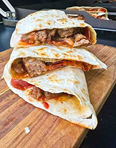 Meat Lovers Pizza Quesadillas (Blackstone or Stove Top)