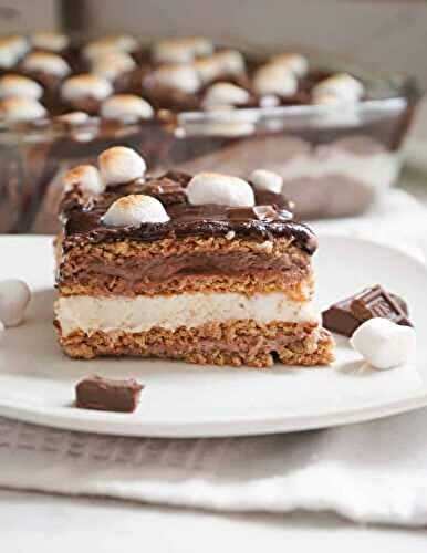 S'mores Eclair Cake with Marshmallow Cheesecake Filling