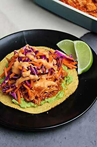 Korean Gochujang Chicken Tostadas