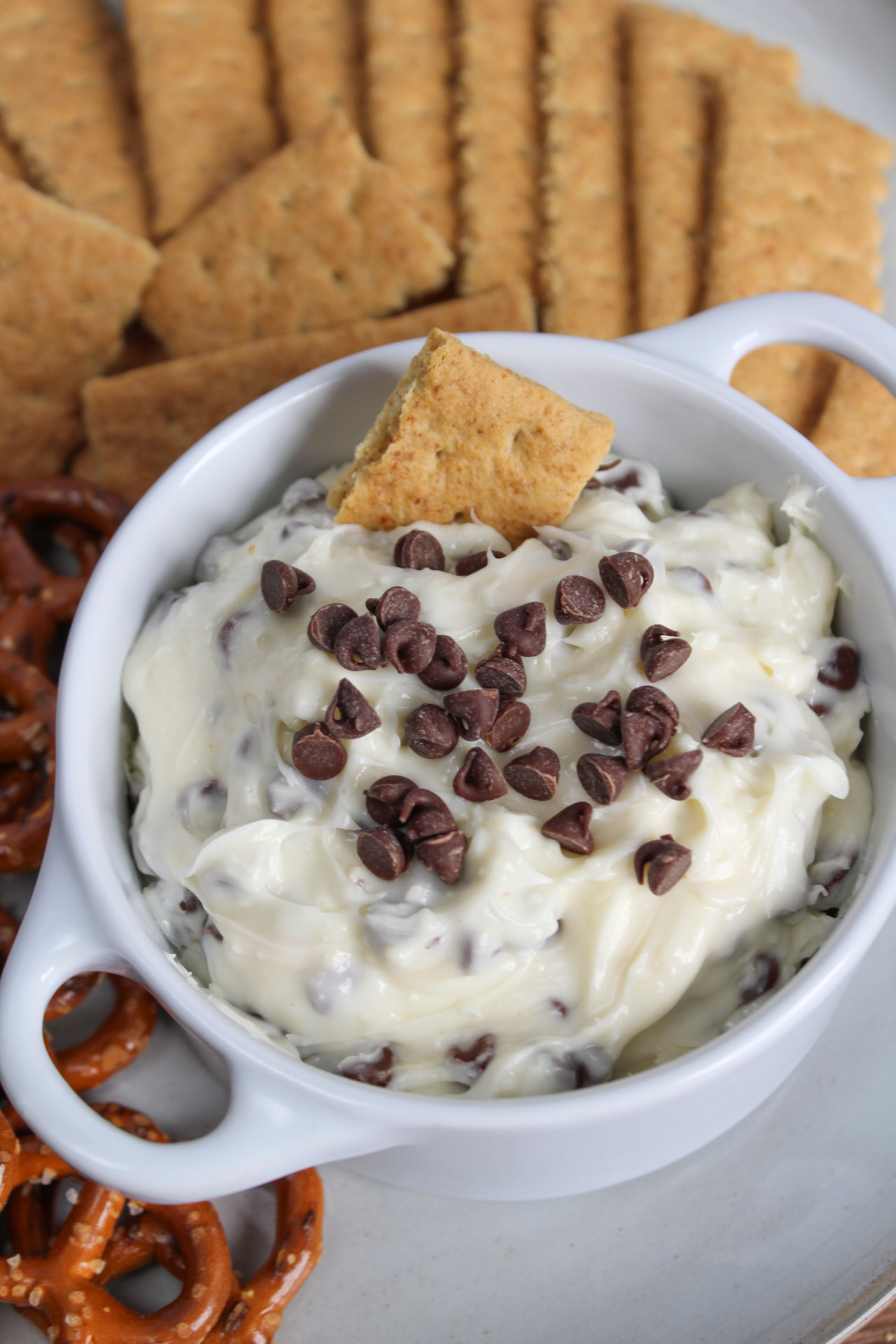 Chocolate Chip Cheesecake Dip (No Bake)