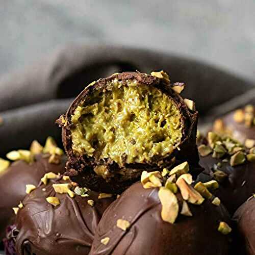 Dubai Chocolate Balls with Pistachio Kunefe Filling