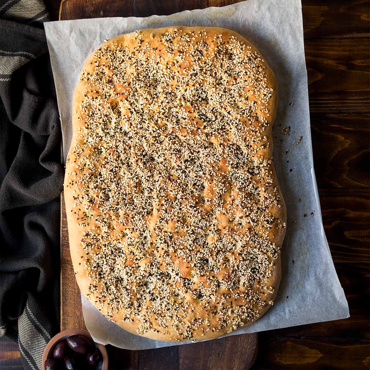 Lagana (Greek flatbread for Clean Monday)