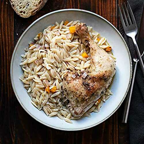 Greek lemon chicken and orzo recipe in one pan