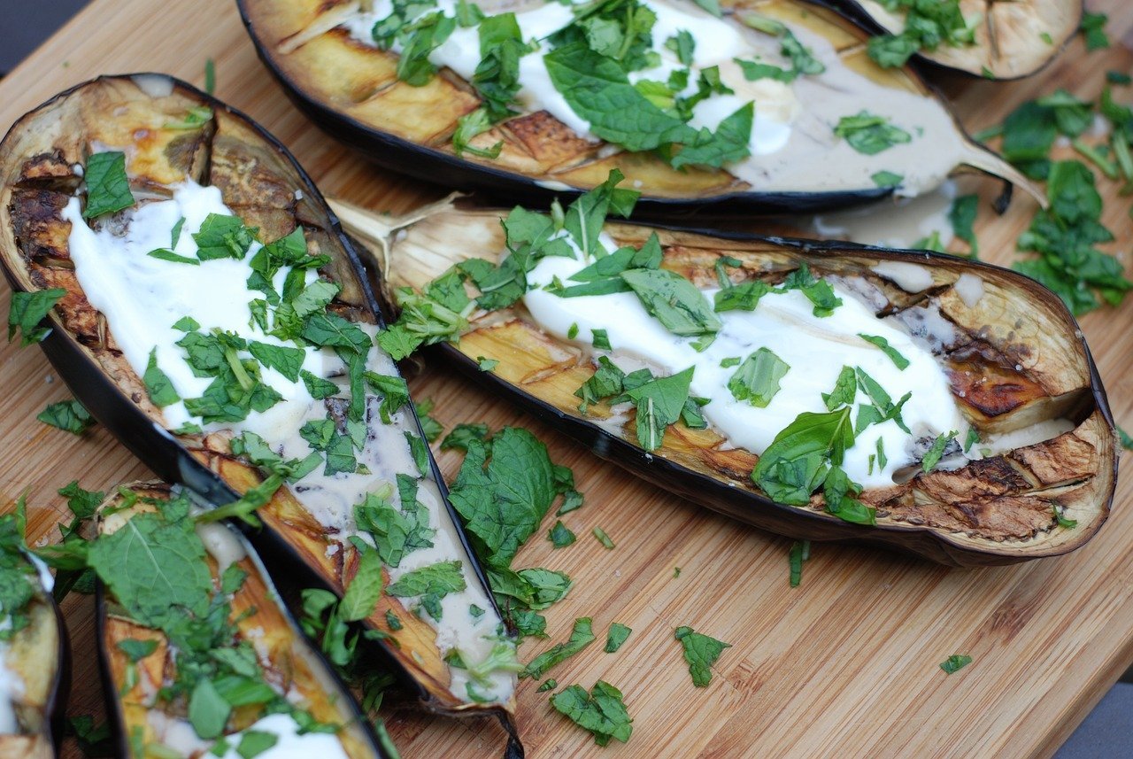 Roasted Aubergine with a Tahini Sauce