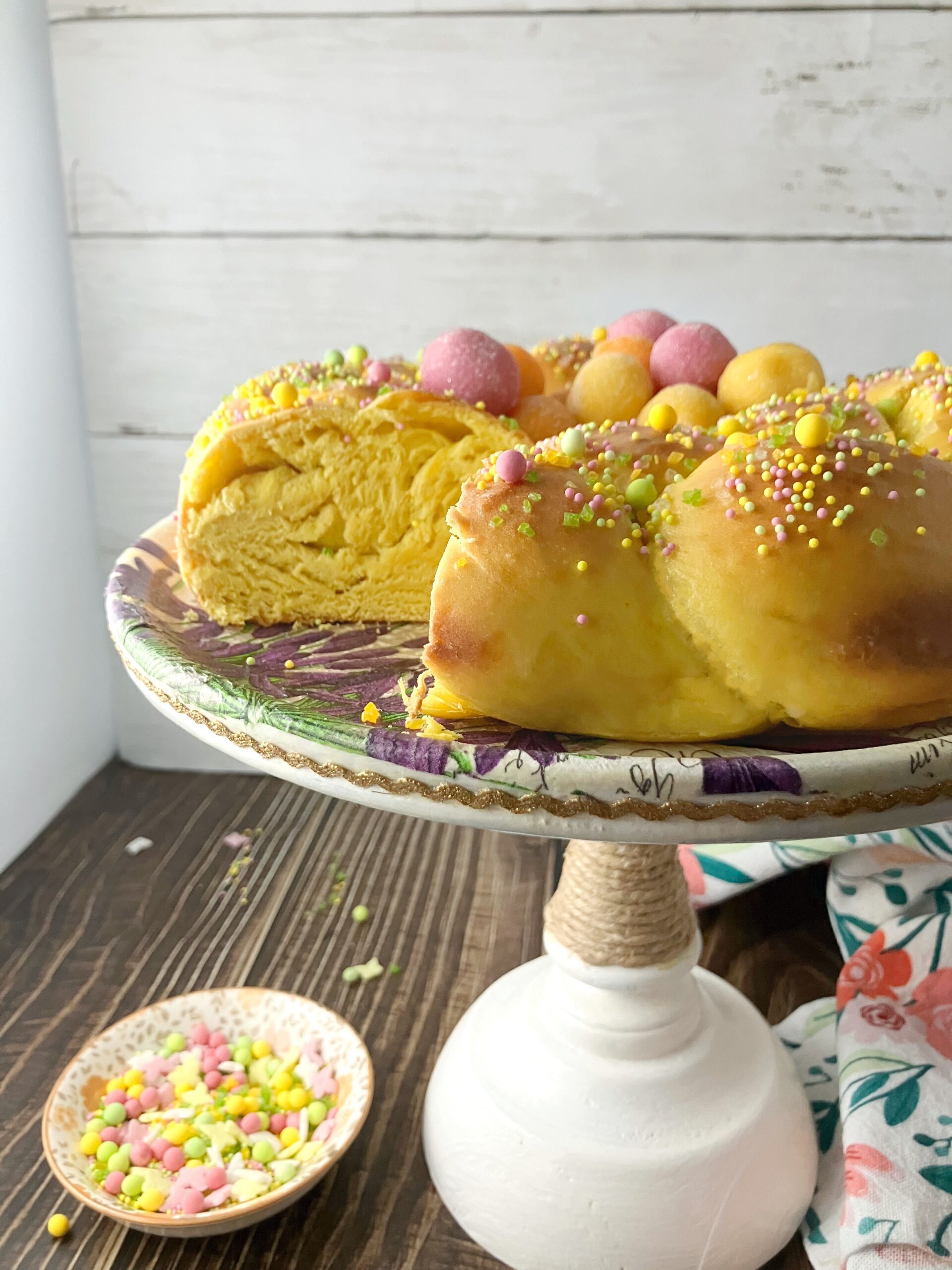 Easter Saffron Wreath Bread (with a Simple Glaze)