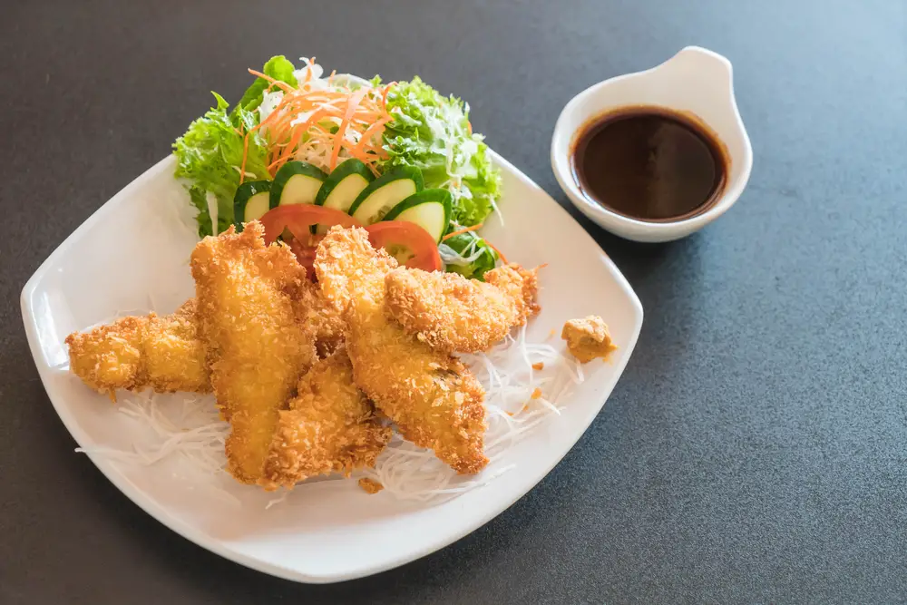 Baked fish with tonkatsu sauce