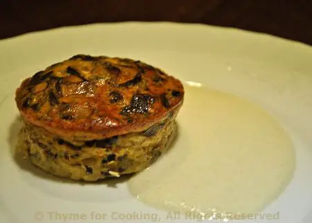 Mushroom Timbales with Parmesan Sauce; the Weekly Menu; a long walk