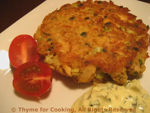 Salmon Patties with Tarter Sauce; our house with a buzz-cut