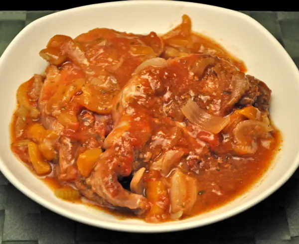 Slow Cooker Pork Chops with Yellow Pimientos