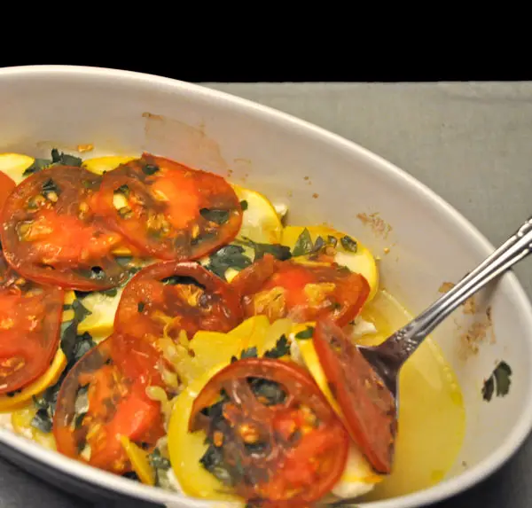 Zucchini Tomato Bake; meanderings