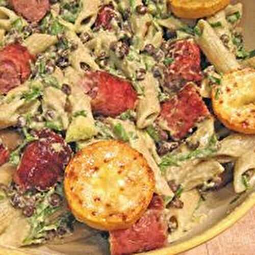 Sausage, Squash, & Lentil Pasta Salad