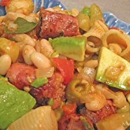 Pasta with Sausage, Avocado, & Sage