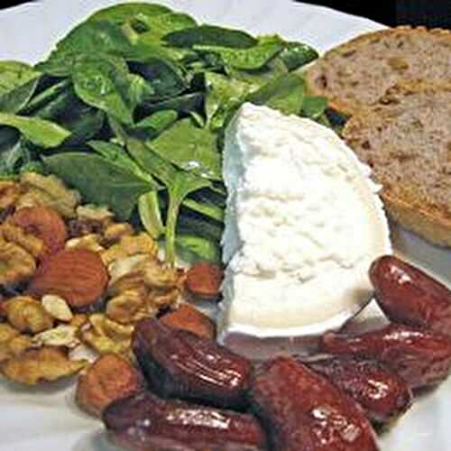 Goat Cheese & Dates with Spinach Salad