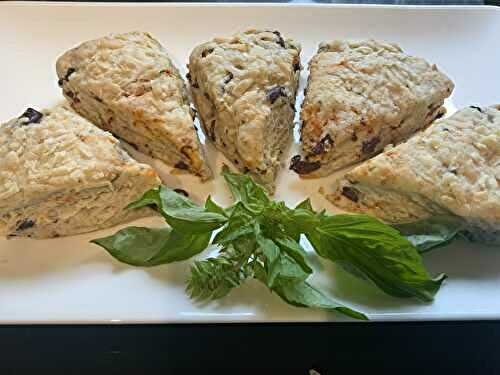 Savory Scones with Sundried Tomatoes, Kalamata Olives & Cheese