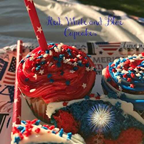 Red, White and Blue Cupcakes