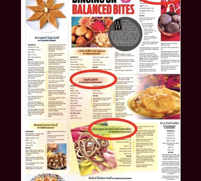 Recipes got featured in Indian Express 