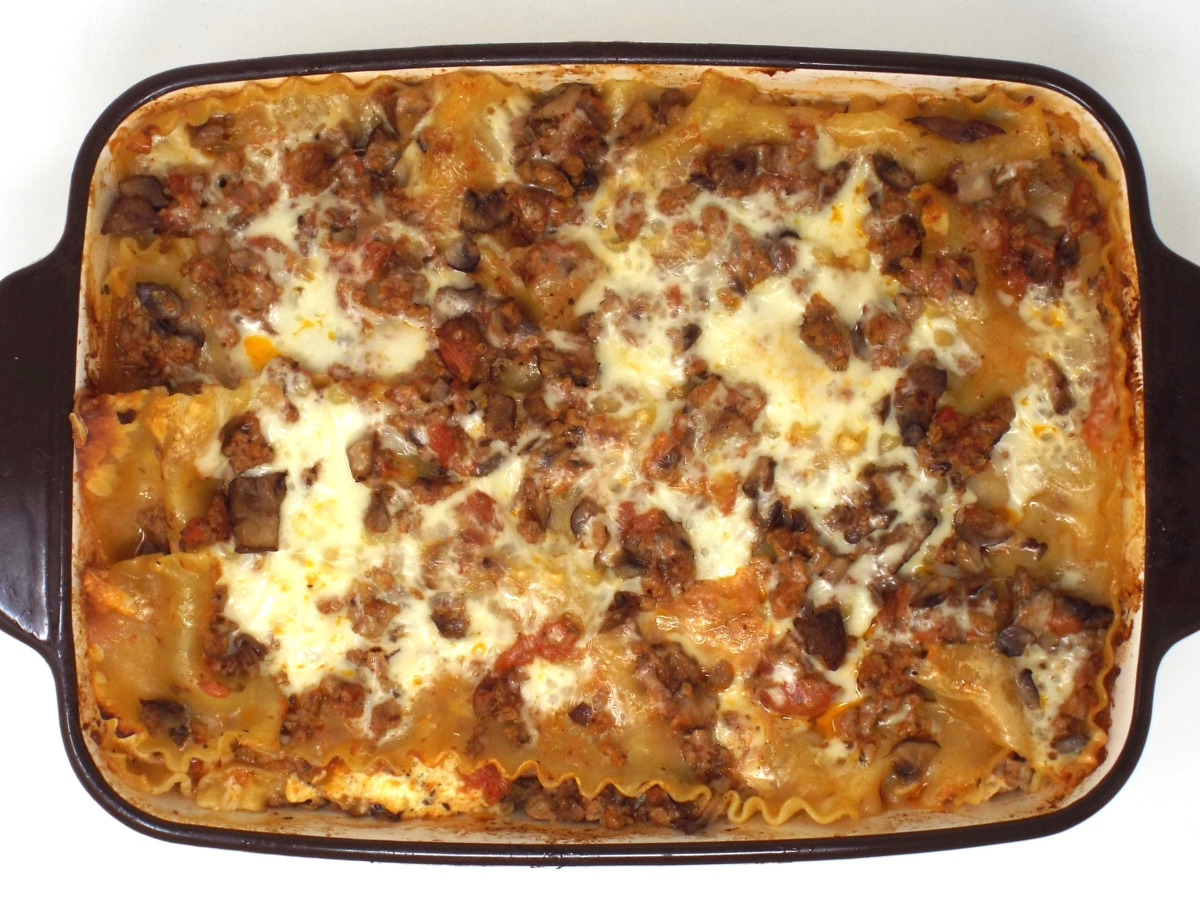 Homemade Sausage and Mushroom Lasagna