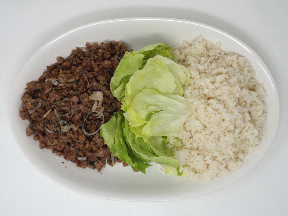 Pork Larb with Steamed Rice