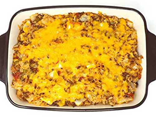 Ground Beef and Cheddar Cheese Cabbage Casserole