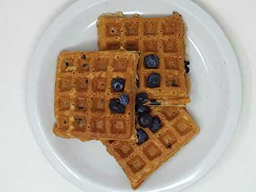 Peanut Butter and Blueberry Waffles
